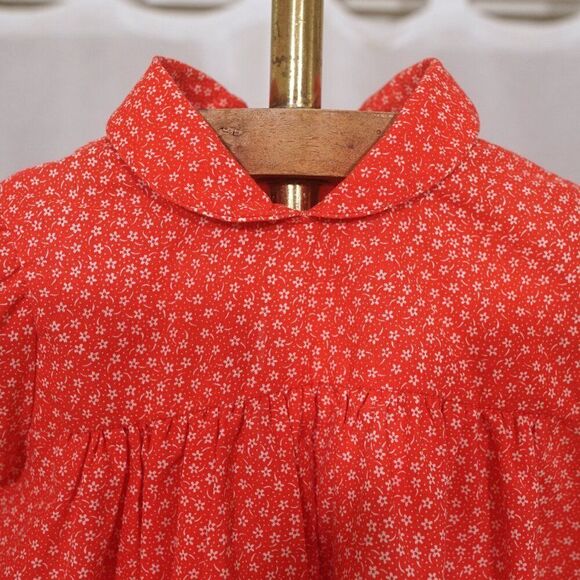 Vintage 90s Baby Togs Red White Floral A-Line Baby Top - Picture 3 of 8